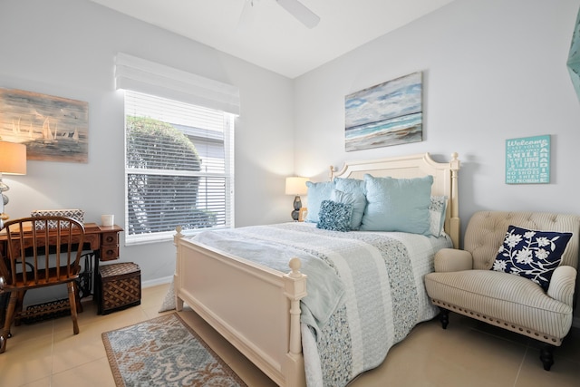 2232 SW Brookhaven Way, Palm City, FL 34990 - bedroom featuring light tile patterned flooring, ceiling fan, and baseboards