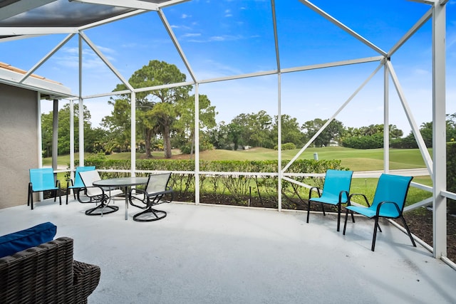 2232 SW Brookhaven Way, Palm City, FL 34990 - sunroom / solarium featuring view of golf course and view of scattered trees