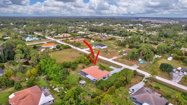 aerial view featuring a residential view