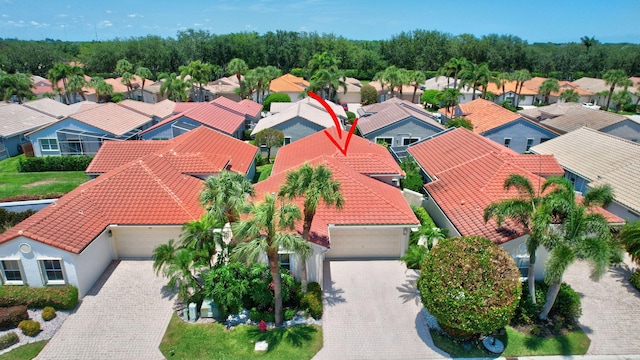 aerial view of residential area