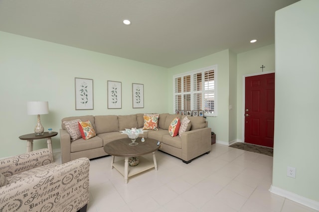 520 NW Galatone Ct, Port Saint Lucie, FL 34986 - living area featuring recessed lighting, baseboards, and light tile patterned flooring