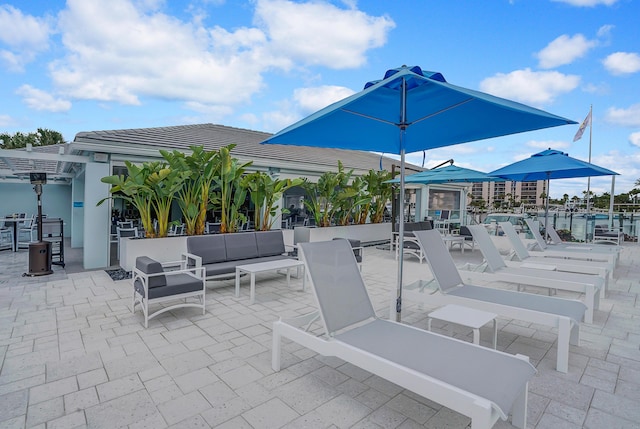view of patio / terrace featuring outdoor lounge area