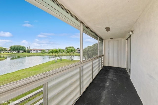 balcony with a water view
