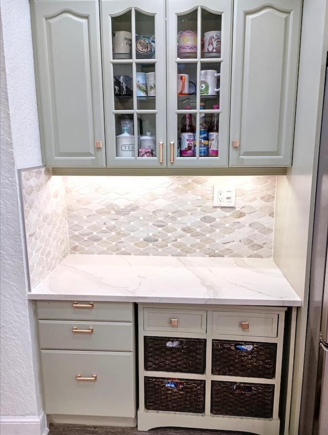 bar with tasteful backsplash