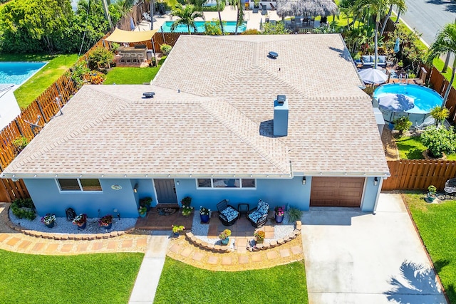 380 Laurie Rd, West Palm Beach, FL 33405 - view from above of property featuring a pool area