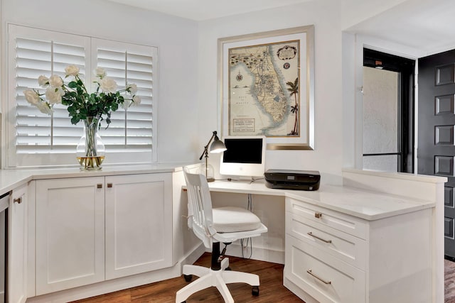office area with wood finished floors