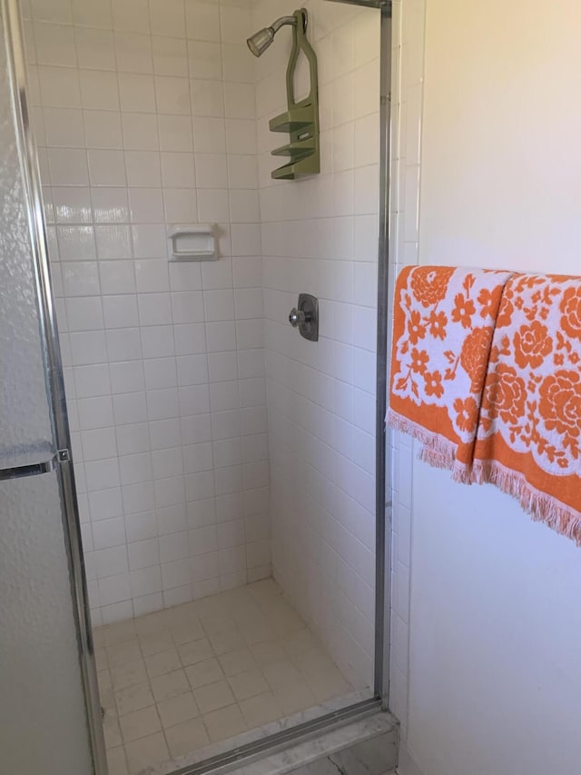 bathroom featuring a shower stall