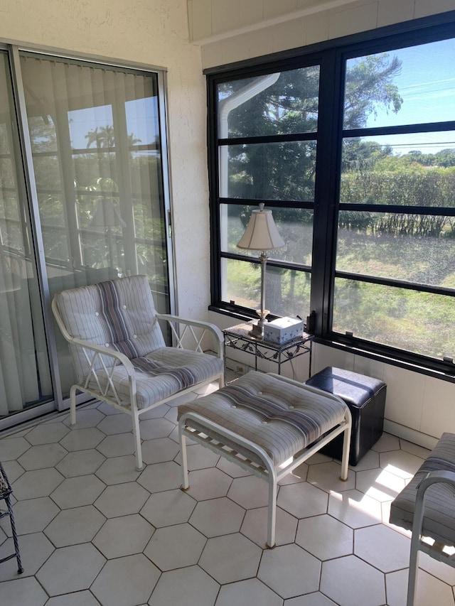 sunroom with plenty of natural light