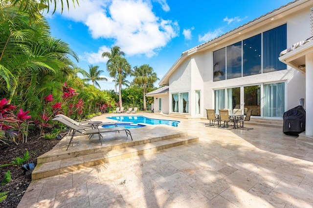 17906 Aberdeen Way, Boca Raton, FL 33496 - swimming pool with a patio and outdoor dining space