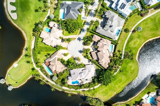 17906 Aberdeen Way, Boca Raton, FL 33496 - aerial perspective of suburban area featuring a golf club and a nearby body of water