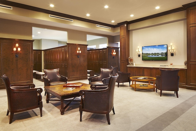 17906 Aberdeen Way, Boca Raton, FL 33496 - building lobby featuring ornamental molding and recessed lighting