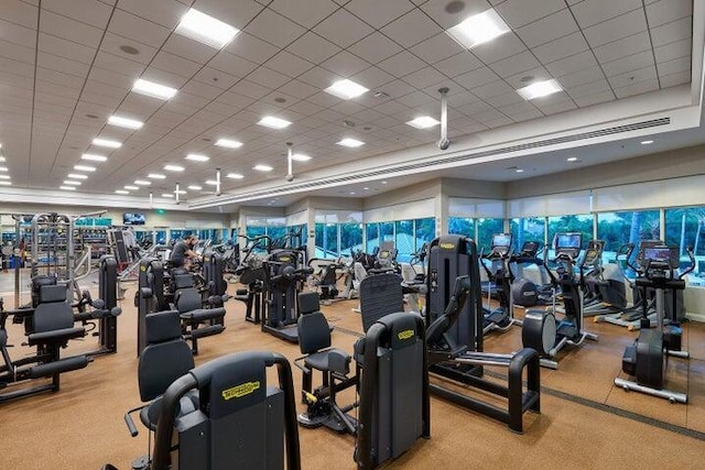 17906 Aberdeen Way, Boca Raton, FL 33496 - gym featuring a drop ceiling
