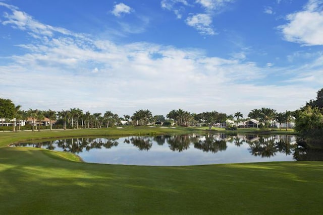 17906 Aberdeen Way, Boca Raton, FL 33496 - view of community featuring a water view, a lawn, and golf course view