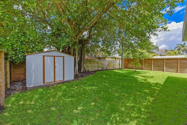 188 Yale Dr, Lake Worth Beach, FL 33460 - view of yard with a storage shed, an outbuilding, and a fenced backyard