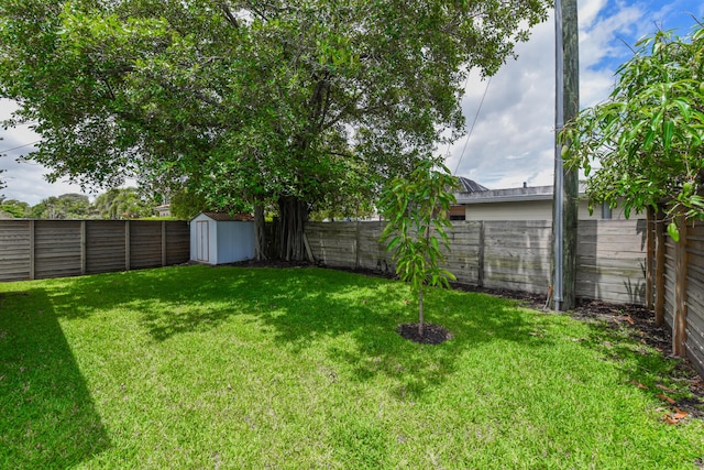188 Yale Dr, Lake Worth Beach, FL 33460 - view of yard featuring a storage shed, an outdoor structure, and a fenced backyard