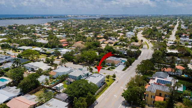 188 Yale Dr, Lake Worth Beach, FL 33460 - aerial view featuring a water view and a residential view