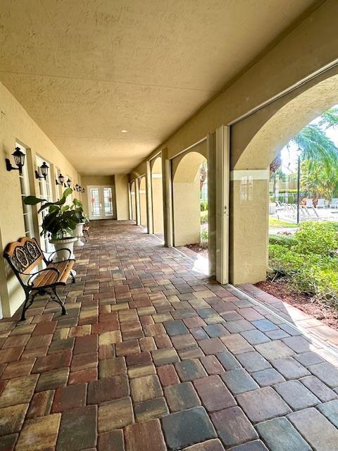view of patio / terrace featuring french doors