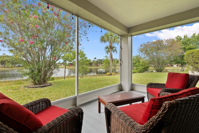 9943 SW Stonegate Dr, Port Saint Lucie, FL 34987 - sunroom featuring a water view
