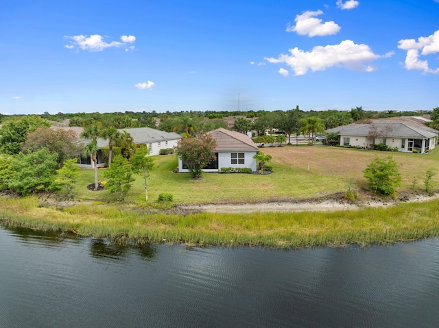 9943 SW Stonegate Dr, Port Saint Lucie, FL 34987 - view from above of property with a nearby body of water