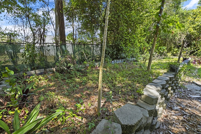 view of yard with fence