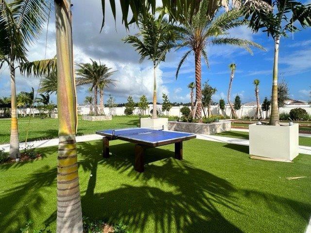 view of community featuring a lawn