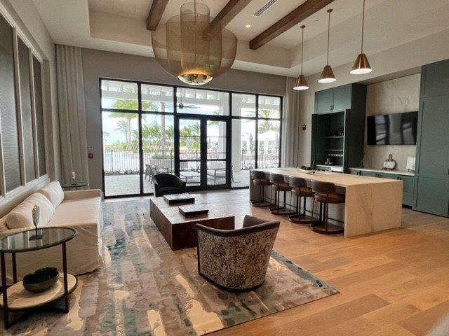 community lobby with visible vents