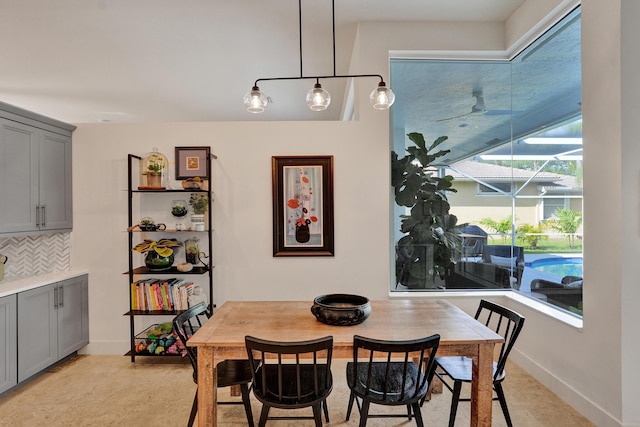 dining area with baseboards