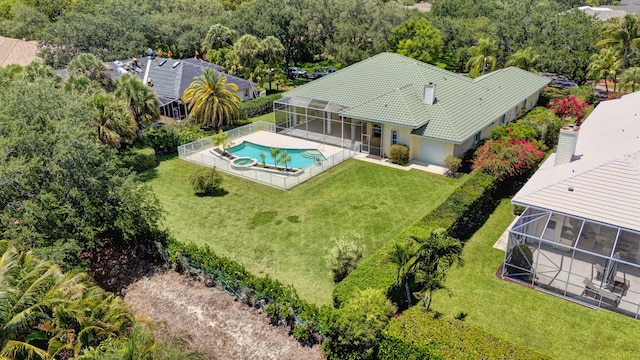 view of subject property featuring a pool area