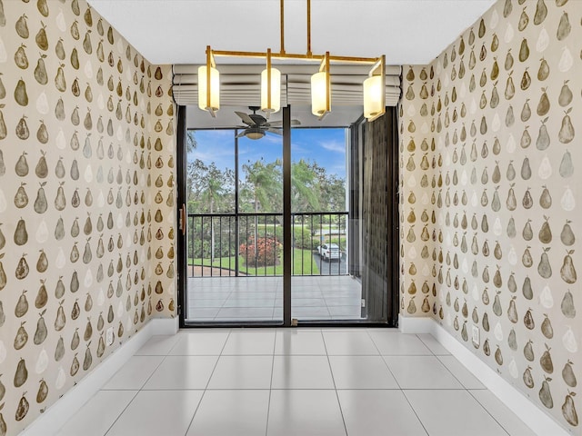 20110 Boca W Dr Unit 232, Boca Raton, FL 33434 - unfurnished dining area featuring baseboards and wallpapered walls