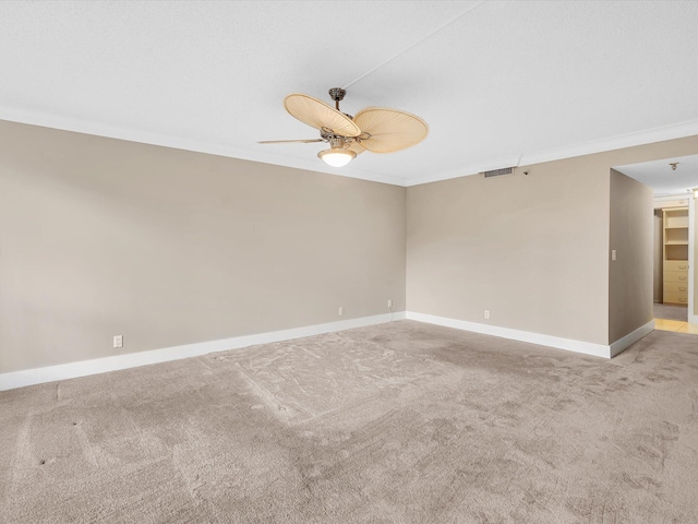 20110 Boca W Dr Unit 232, Boca Raton, FL 33434 - carpeted spare room with baseboards, a ceiling fan, and visible vents