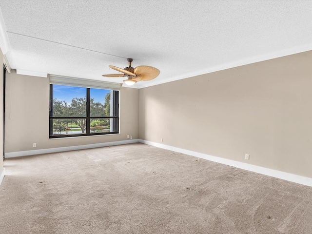 20110 Boca W Dr Unit 232, Boca Raton, FL 33434 - carpeted spare room with baseboards, a ceiling fan, and a textured ceiling