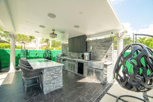 4941 SW 150th Ter, Miramar, FL 33027 - view of patio featuring an outdoor kitchen, area for grilling, and a sink