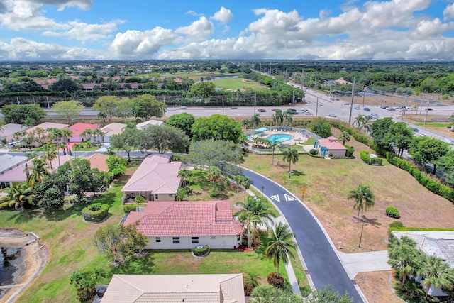 aerial view with a residential view