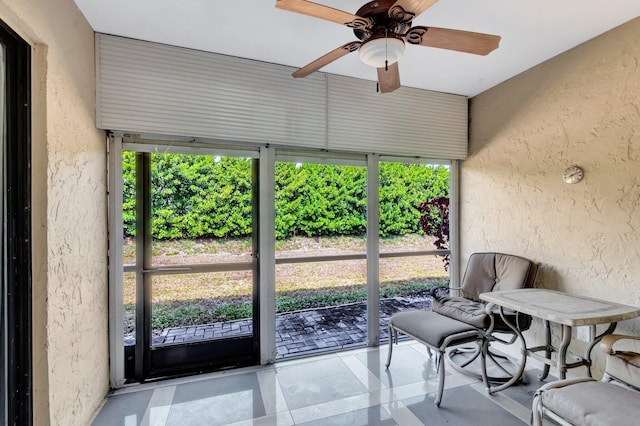 4875 Hawkwood Rd Unit B, Boynton Beach, FL 33436 - sunroom / solarium featuring ceiling fan