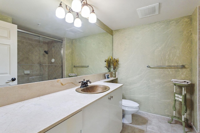 625 Casa Loma Blvd Unit 1103, Boynton Beach, FL 33435 - full bath featuring tile patterned flooring, vanity, toilet, a shower stall, and visible vents
