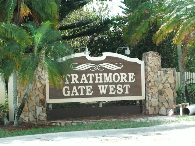 view of community sign
