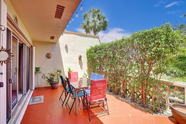 view of patio with visible vents and outdoor dining space