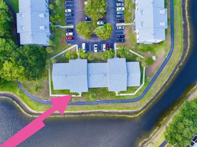 drone / aerial view of a nearby body of water