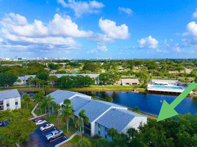 drone / aerial view of a large body of water