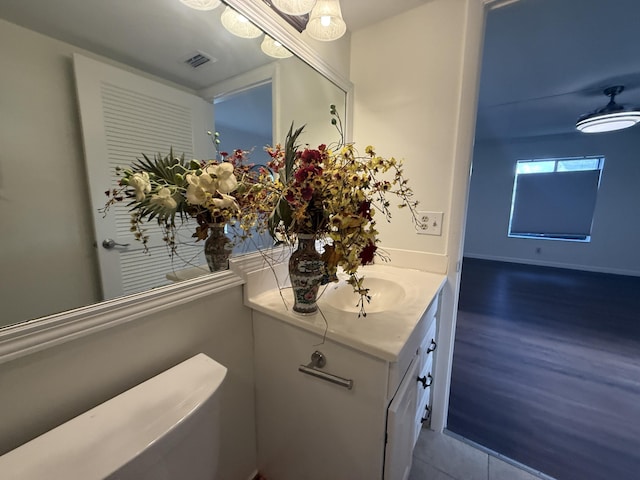 bathroom featuring vanity and tile patterned flooring