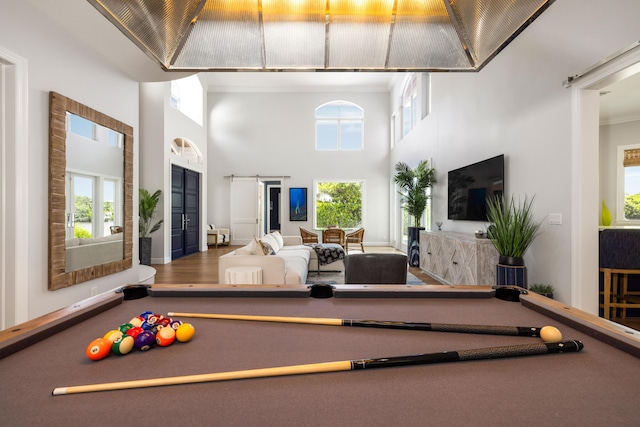 19100 SE County Line Rd, Jupiter, FL 33469 - playroom with a towering ceiling, billiards, and baseboards
