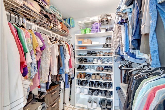 view of walk in closet