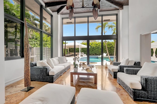 2393 NW 59th St, Boca Raton, FL 33496 - sunroom / solarium with beamed ceiling