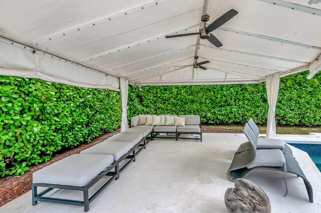 2393 NW 59th St, Boca Raton, FL 33496 - view of patio / terrace featuring an outdoor hangout area and a ceiling fan