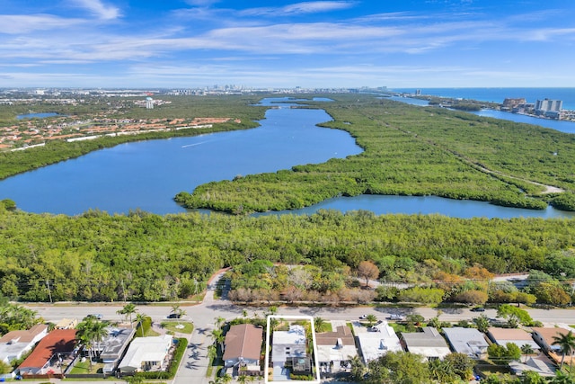 848 Johnson St, Hollywood, FL 33019 - drone / aerial view featuring a water view and a forest view