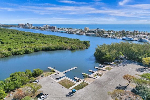 848 Johnson St, Hollywood, FL 33019 - drone / aerial view featuring a water view