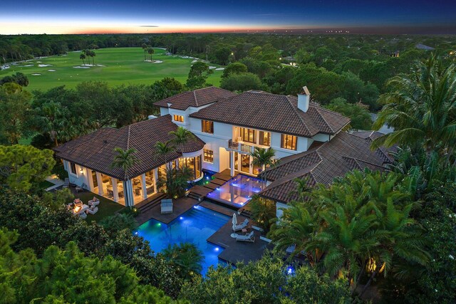 232 Bears Club Dr, Jupiter, FL 33477 - bird's eye view with a view of trees and golf course view
