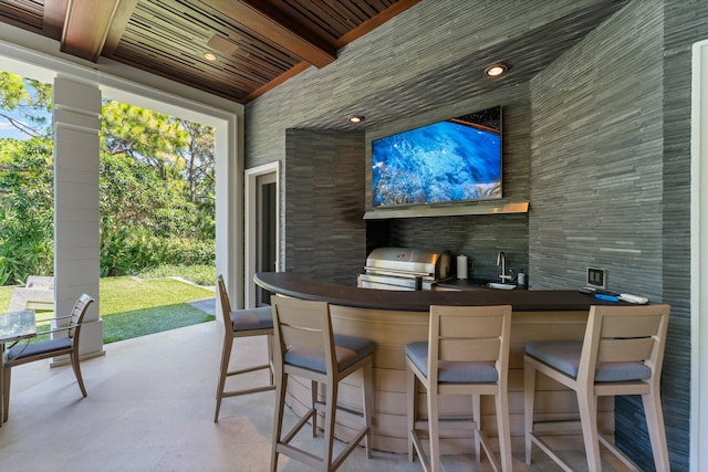 232 Bears Club Dr, Jupiter, FL 33477 - view of patio featuring area for grilling, outdoor wet bar, and a sink