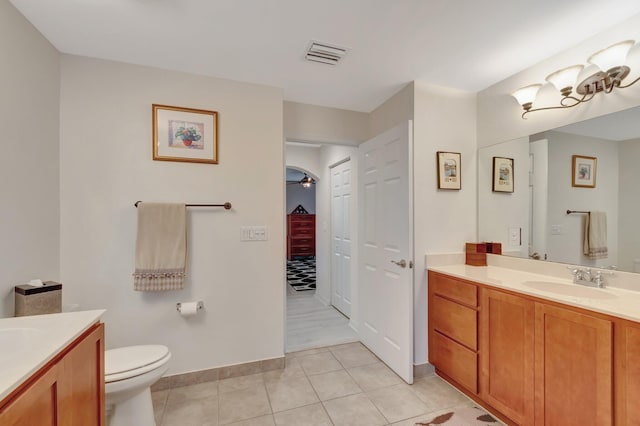 6805 Osage Cir, Greenacres, FL 33413 - full bathroom with vanity, tile patterned flooring, toilet, and baseboards