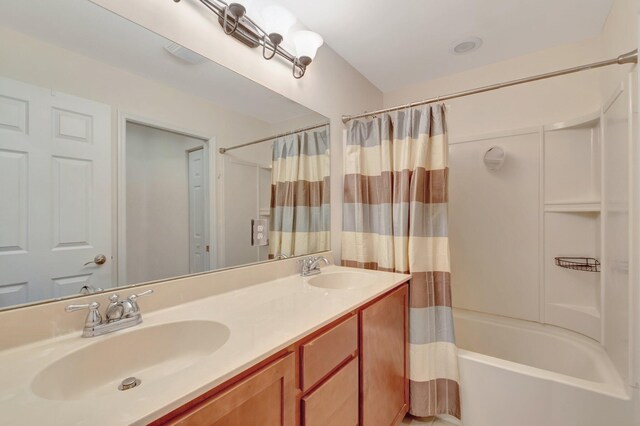 6805 Osage Cir, Greenacres, FL 33413 - bathroom with shower / bath combo and double vanity